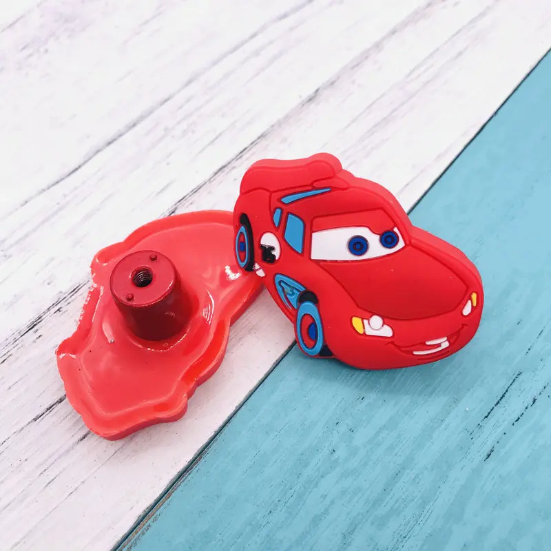 Children protection cartoon Red Car soft plastic drawer furniture handle for wardrobe cabinet door cartoon Drawer Pull handle