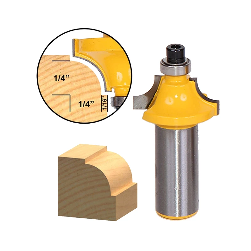 1Pcs Ronde Over Kralen Rand Router Bit - 1/4 "Radius-1/2" Shank