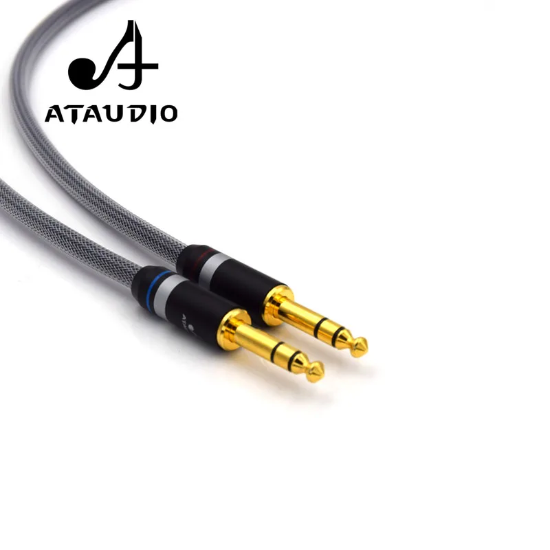 Một cặp ATAUDIO Hifi 6.35mm để XLR Nam Cáp Âm Thanh Chất Lượng Cao Kép 6.5mm để Dual XLR Cáp