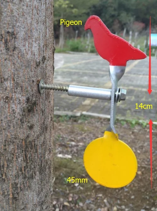 Screwed-type Steel Plinking Target--Pigeon+Round / Also For Paintball, lead Pellet gun, steel bbs, slingshot Shooting Purpose