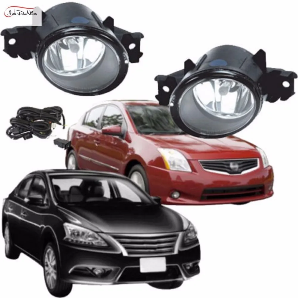 JanDeNing Car Fog Lights For Nissan Sentra 2010 / Sentra Clear Front Bumper Fog Lamp  Assembly kit  (one Pair)