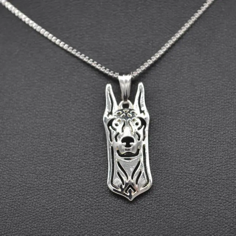 Female Metal Dog Necklaces Lovers\' Doberman Jewelry Pendant Necklaces Drop Shipping