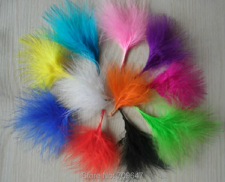 Feathers for Earrings! 5000Pcs/lot 6-10CM Multicolor BLOOD QUILL TURKEY MARABOU FEATHERS 11colours available,Tiny Feathers