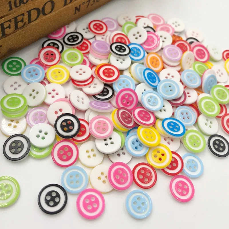 50/100Pcs 13mm 4 Holes Round Mixed Resin Buttons Decorative Sewing Buttons Flatback Scrapbooking Crafts Sewing Accessories PT94