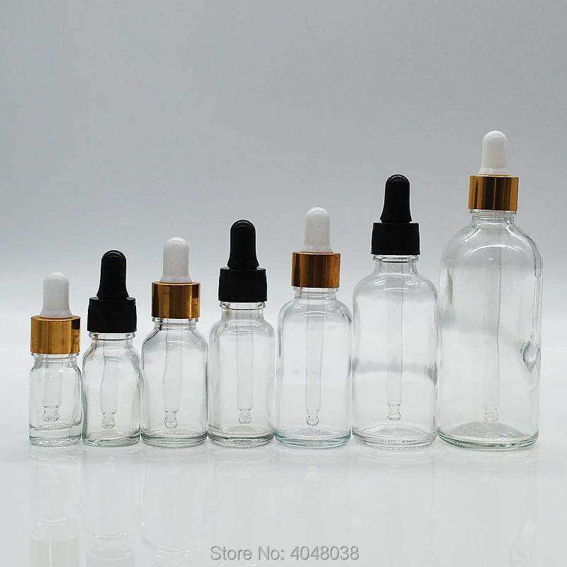 

Empty Essential Oil bottle Clear Glass Dropper Bottle Glass Packing Container 5ml-100ml Dropper Vial Bottles 10pcs/20pcs/30pcs