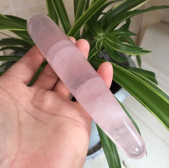 Natural rose crystal massage stick