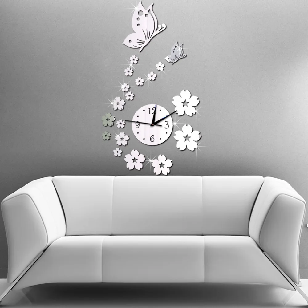 3D Wanduhr Spiegel DIY Wanduhr Dekorative Wand Uhr Moderne Design Aufkleber Horloge Murale Design Moderne