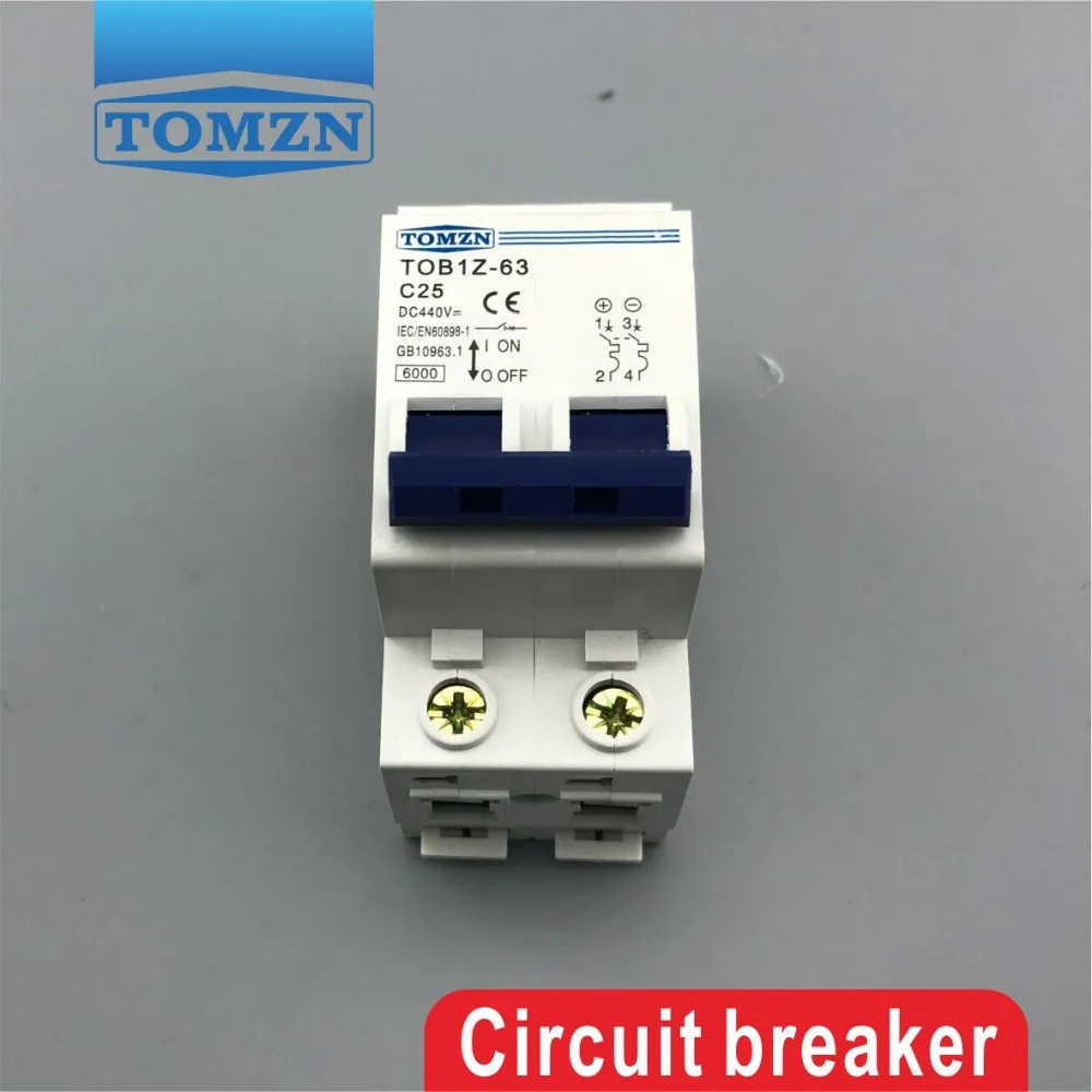 2P 25A DC 440V  Circuit breaker MCB C curve