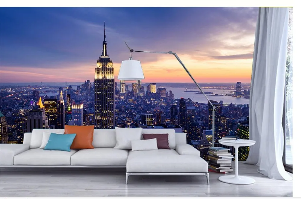 

Papel parede mural wallpaper New York landscape 3d wallpaper TV background wallpaper the living room sofa backdrop mural