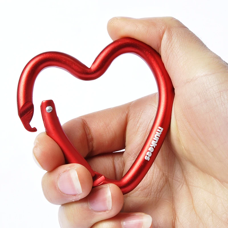 Aluminum Carabiner Heart Fish Bone YinYang Keyring Chain Bottle Hanger Backpack Tool Buckle Clip Durable Outdoor Gear Christmas