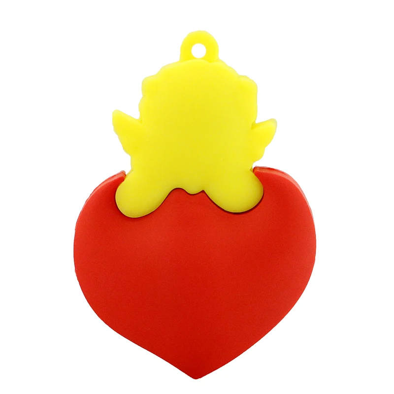 U Disk ไดรฟ์ปากกาการ์ตูนหัวใจสีแดง4GB 8GB 16GB 32GB 64GB Cartoon Cupid Usb แฟลชไดรฟ์ Flash Memory Stick Pendrive ของขวัญงานแต่งงาน