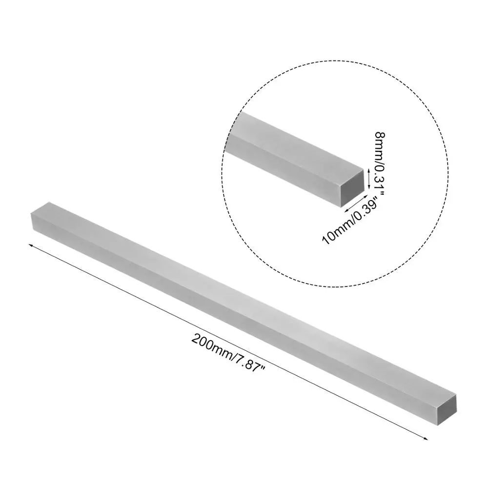 Uxcell ใหม่200x8x1 0/12/14/16/18/20/25/30/35/40/45มม.เครื่องมือ Bit HSS Cutter Mill Blank Square เครื่องกลึงเครื่องบด