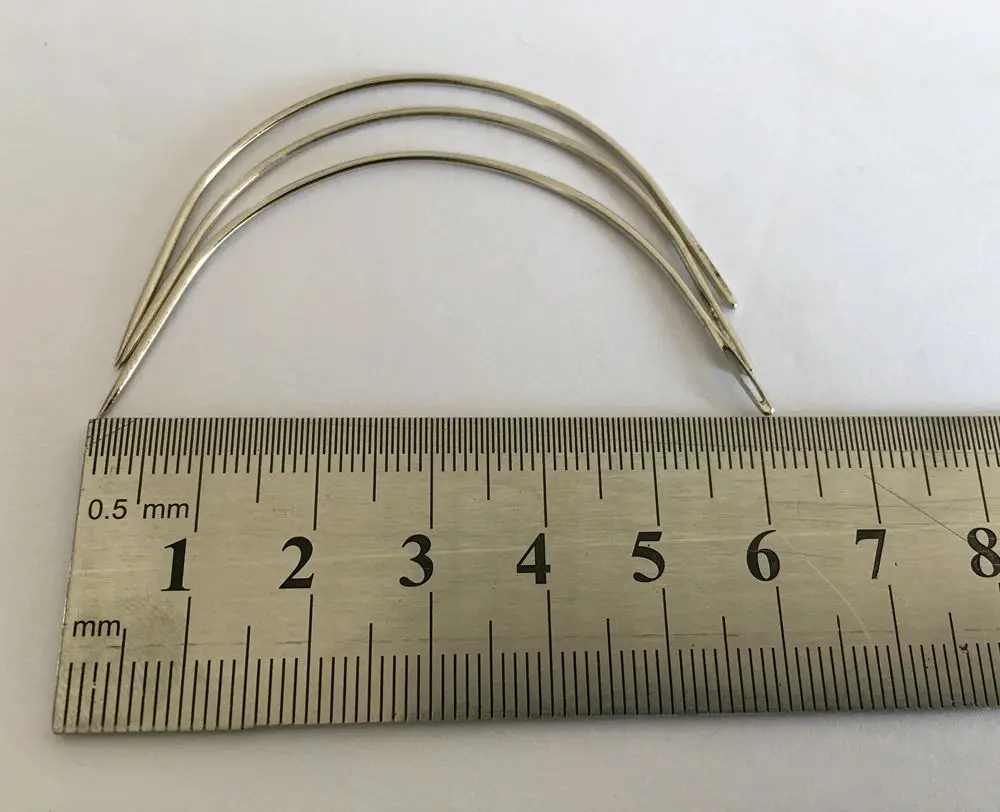 25 Stück/Beutel Große 9cm C-förmige Gebogene Nadeln für Perückenherstellung Häkeln Flechten Ventilieren Haarwebnadeln – Detail 3