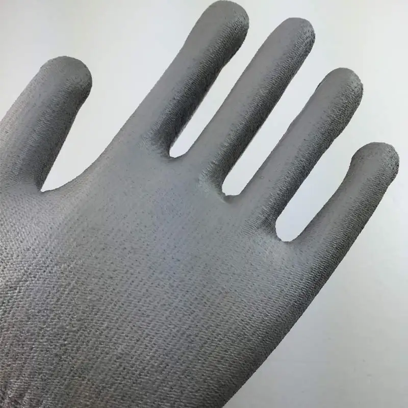 Gants de protection résistants aux coupures en fibre HPPE, niveau 5, doublure trempée dans la paume, gants de travail de sécurité en PU, 4 paires