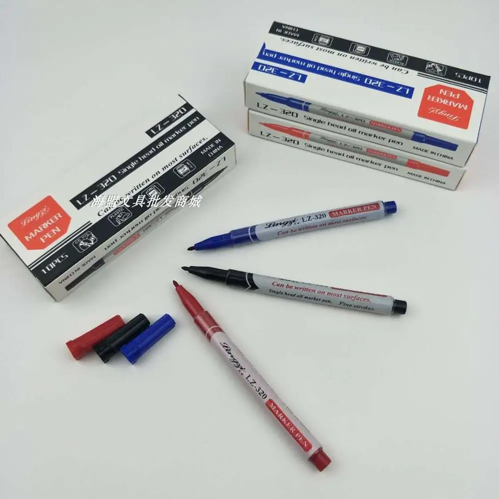 10pcs SET Small headed marker pen Mark Oily Optical Disc Glass Ceramic plastic marker signature marker pen Zebra same style