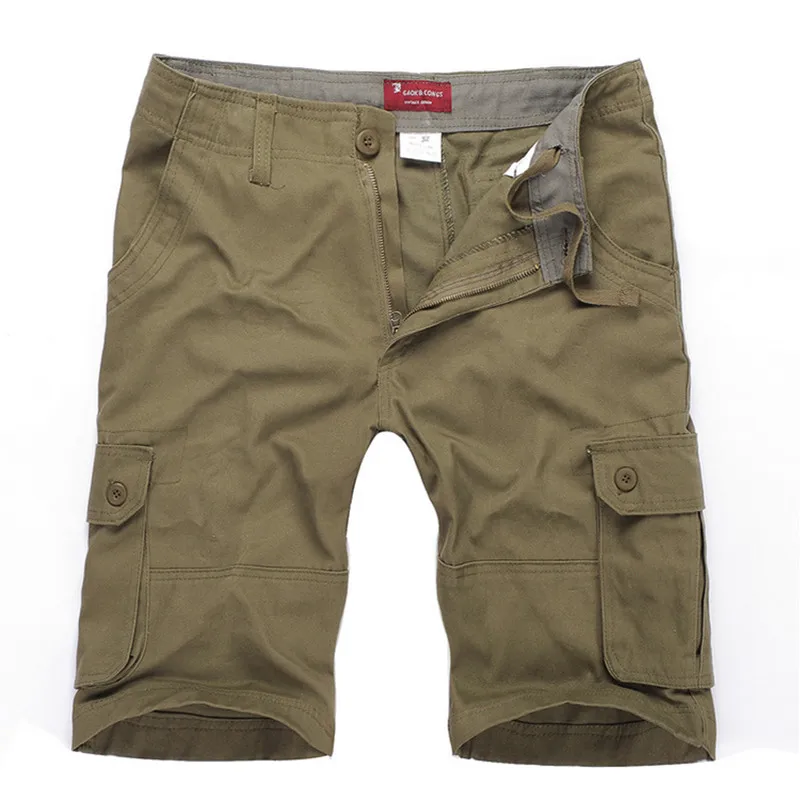 Mens Cargo Shorts Large Size 29-46 Cotton Loose Shorts Military Army Multi-pockets Beach Short Pants Casual