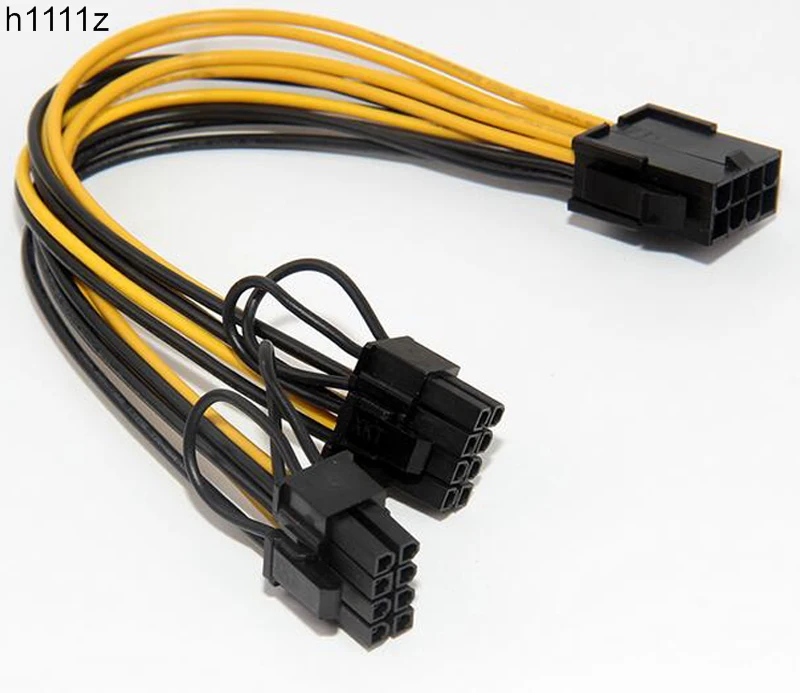 

PCI-E PCIE 8p Female to 2Port Dual 8pin 6+2p Male GPU Graphics Video Card Power Cable Cord 18AWG Wire Cable for BTC Miner Mining