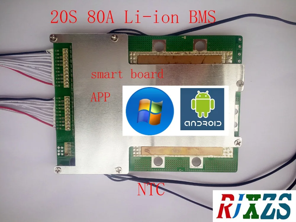 

20S 80A Smart Board Lithium Ion LiPolymer BMS/PCM/PCB Battery Protection Board For 20 Cells 18650 W/Balance /APP