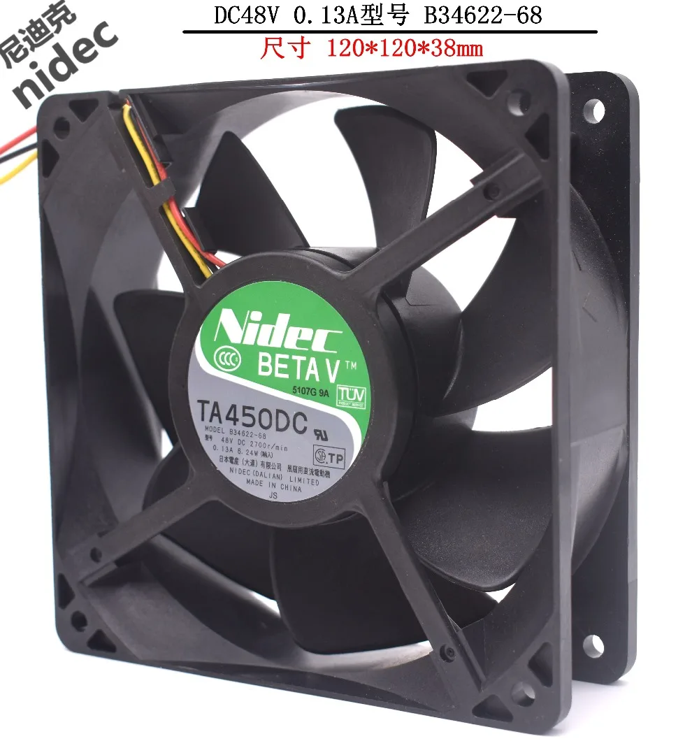 Nidec TA450DC B34622-68 Server Cooling Fan DC 48V 0.13A 120x120x38mm 3-Wire