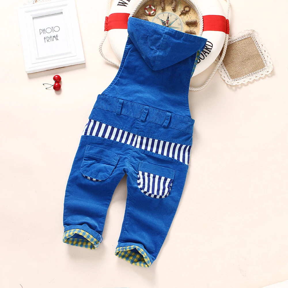 9m-4Years Baby Long Pants Hooded Overalls, Infant Boys Girls Corduroy Jumpsuit,Soft Comfortable 100% Cotton Inside For Winter