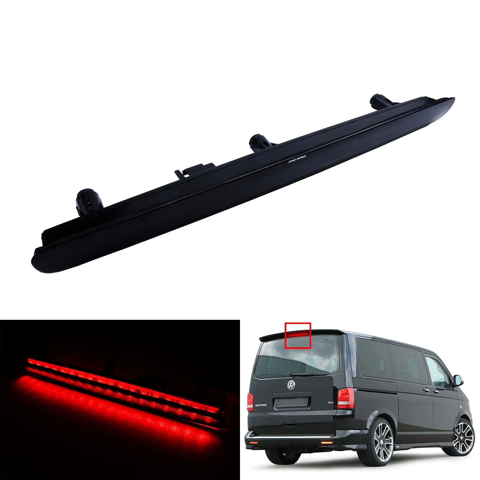 ANGRONG High Level LED Rear 3rd Centre Brake Stop Light Lamp Red For VW T5 Transporter 2003-2015