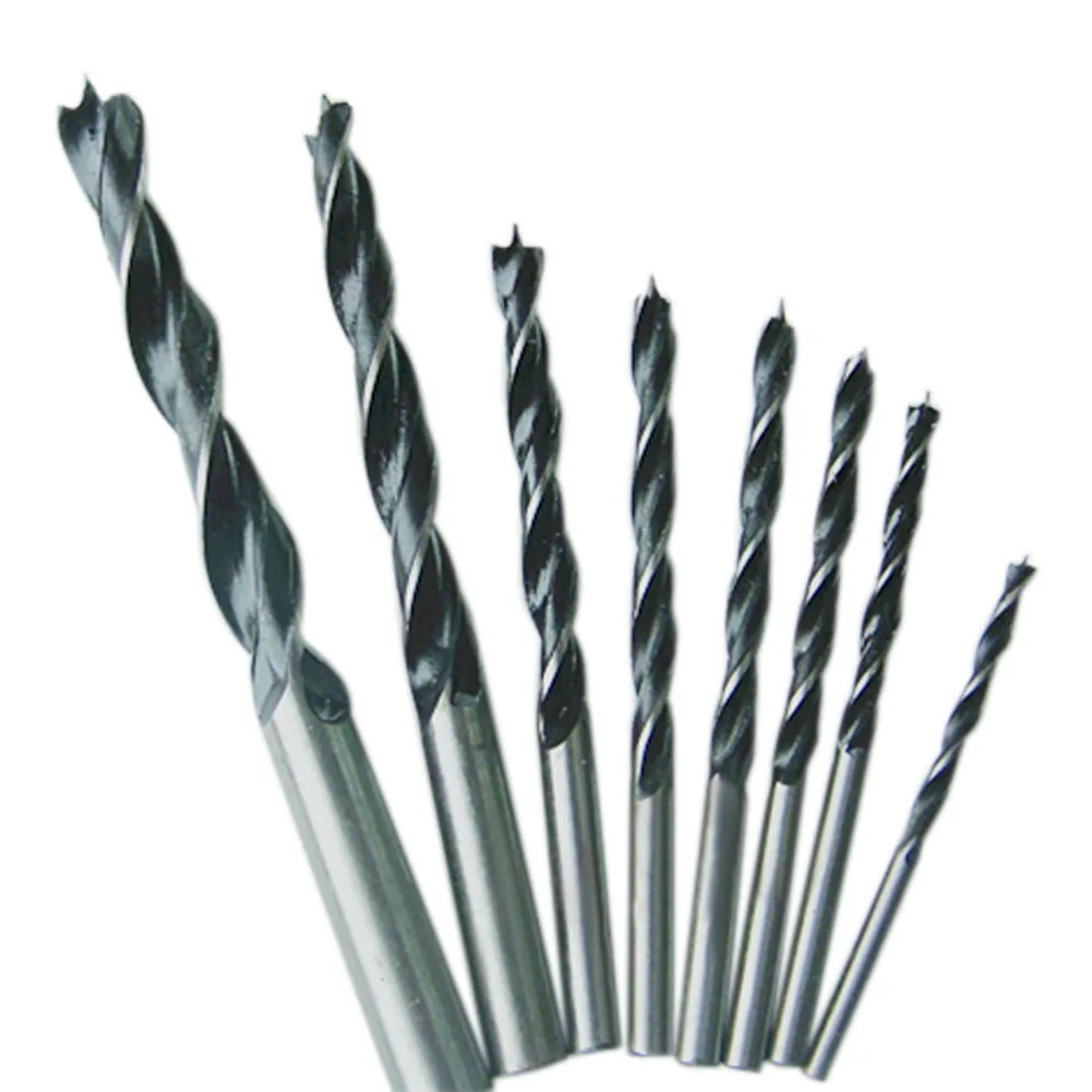 8Pcs 3 Flute Twist Round Shank Woodworking Drill Bit Set Woodworking Impact Drilling Hole Saw Cutter Tool 3mm-10mm