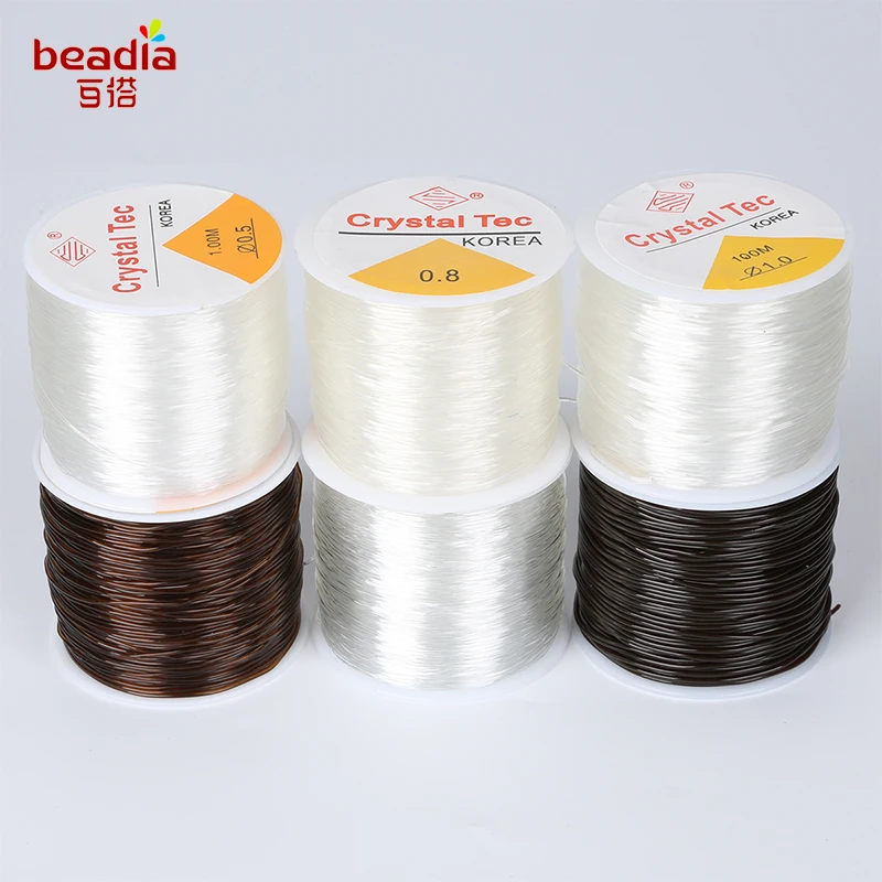 Round Crystal Elastic Line Dia 0.5/0.6/0.8/1.0mm Transparent White Cushion String Rope DIY Jewelery Bracelet Making Supplies