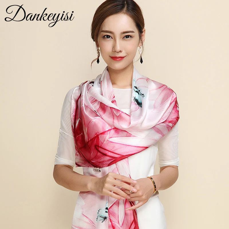 DANKEYISI Women Scarf Luxury Brand Bandanas hijab Foulard Femme bandana Print Pure Silk Scarf Women Scarves Autumn Sjaal