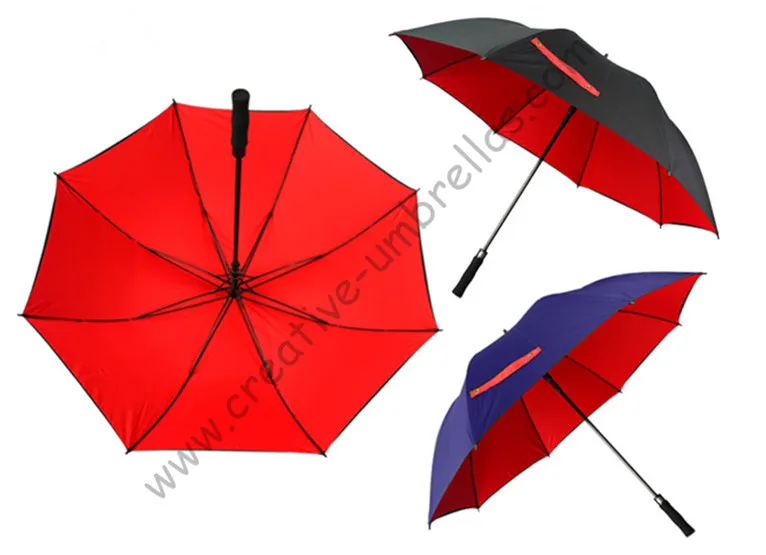 

Diameter 130cm golf umbrella visible double layers fabric fiberglass frame,auto open Pongee,anti static,windproof ,canopy