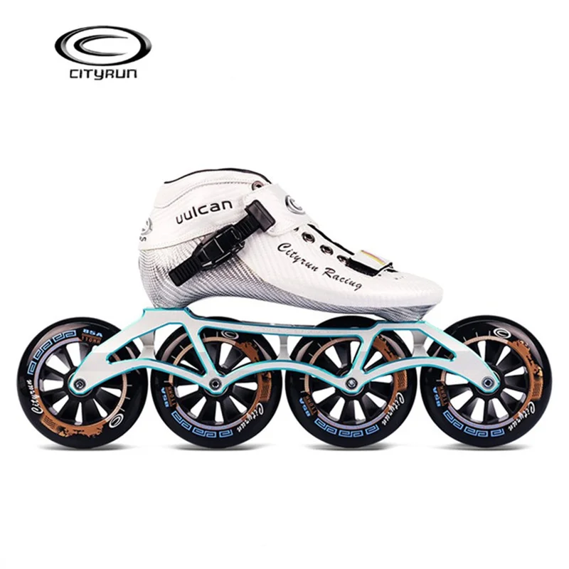 CITYRUN Racing Vulcan Professional Inline Speed Skates Shoes Carbon Fiber Black Skating Patines for Korea Japan Asia EUR 30-45