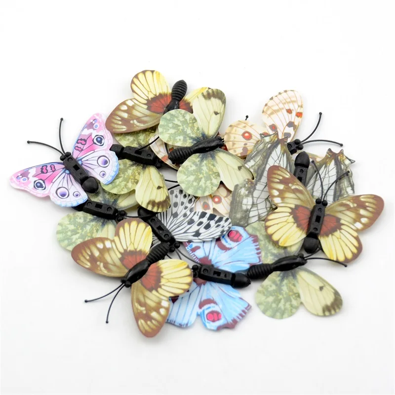 New 10pcs simulation 3D color butterfly wall stickers simulation insect decorations children's baby toys enlightenment decals