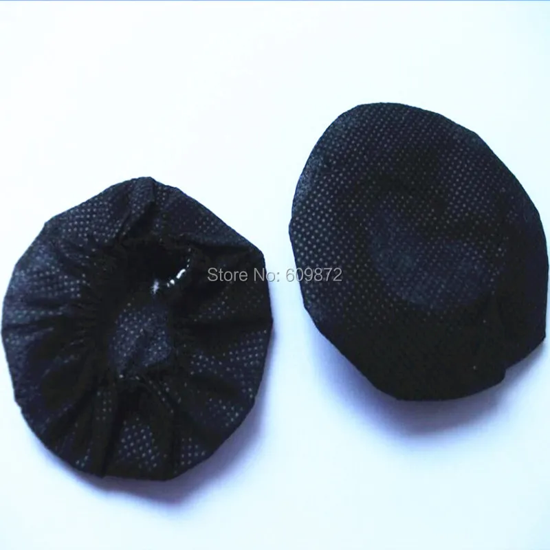 100pcs(50pair) Black Nonwoven Sanitary Headphone Covers 6cm Disposable Nonwoven Headphone Earpiece Covers