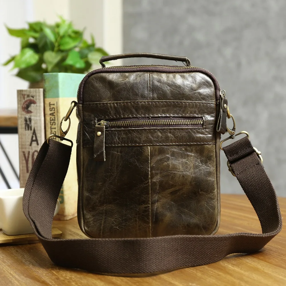 Quality Leather Male Casual Design Shoulder Messenger bag Cowhide Fashion Cross-body Bag 8\