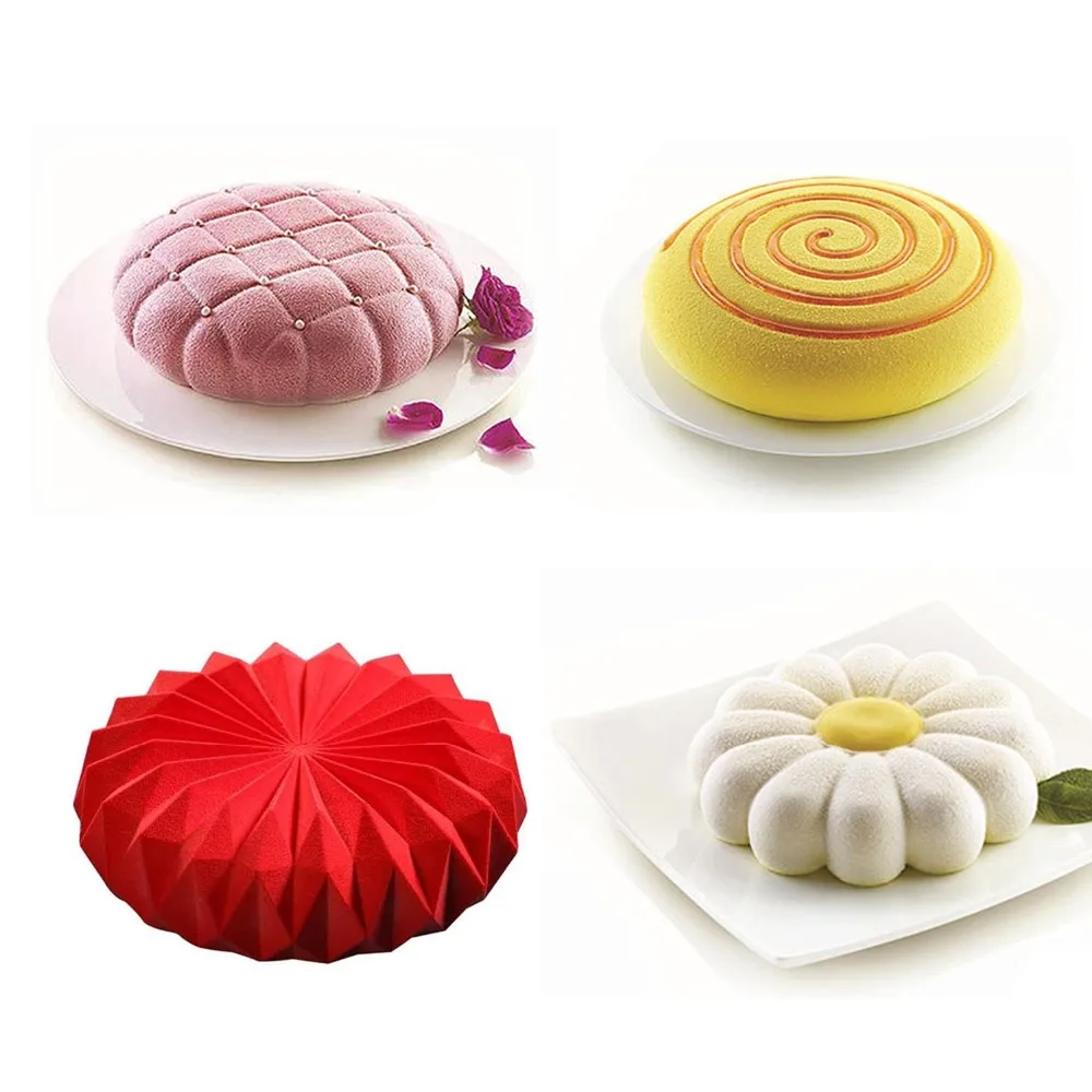 

3D Round Shape Silicone Mold For Cake Dessert Mousse Food Grade Forms Christmas Decorating Tool Baking Cake Moulds