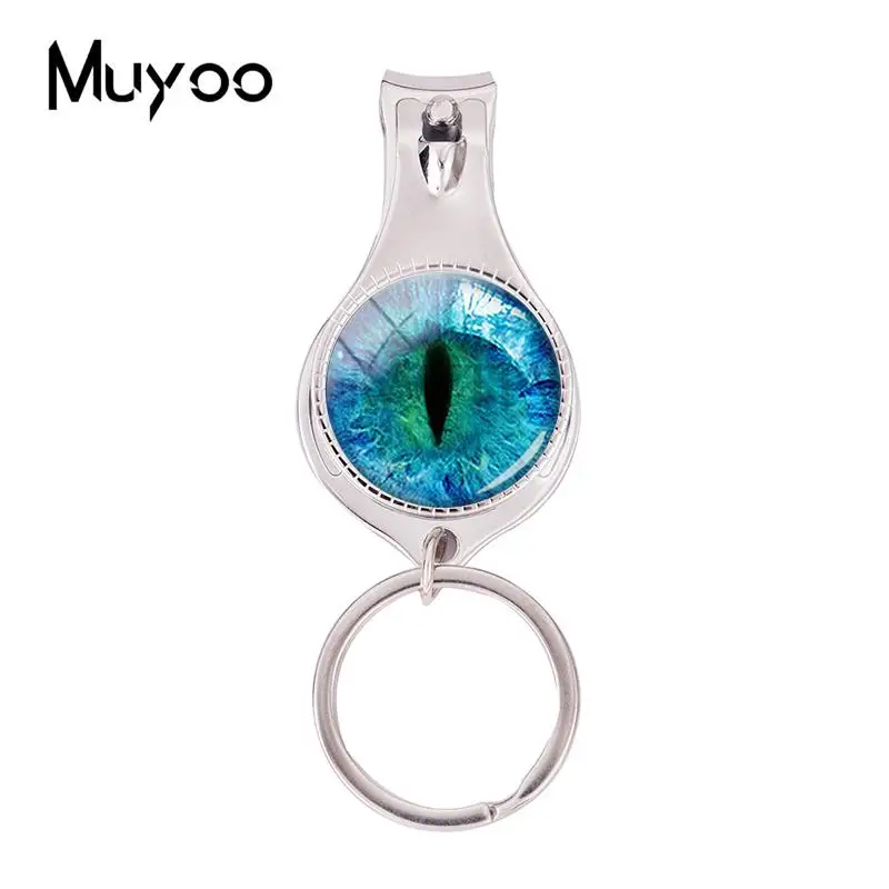 2018 Fashion Blue Dragon Eye Multifunctional Keychain Evil Eyes Nail Clipper Keyring Art Hand Craft Jewelry Glass Nail Clippers