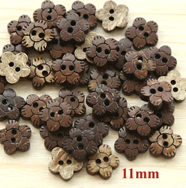 50pcs/lot Size:11mm New Natural Coconut Buttons Accssories Sewing (ss-k1200)