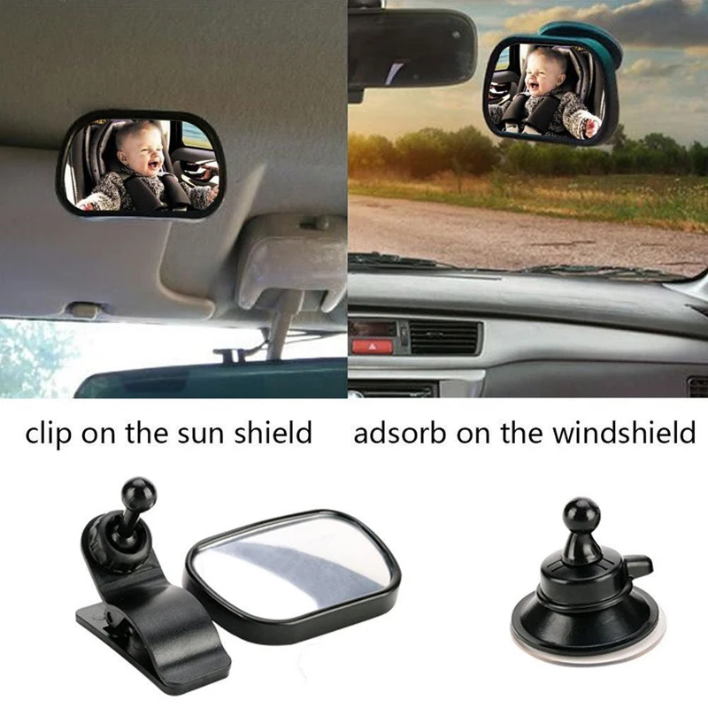 2 in 1 Mini Veiligheid Auto Achterbank Baby Spiegel Verstelbare Baby Achter Bolle Spiegel Auto Baby Kids Monitor Auto styling