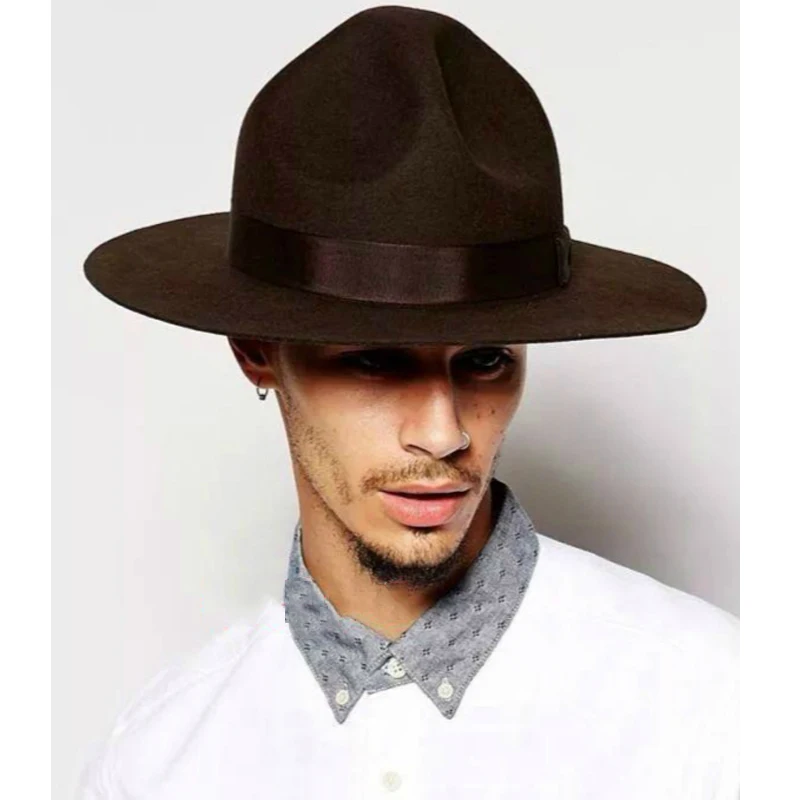 

LIHUA Brand Men's Mountain View Crushable Wool Cowboy Hat ,100% Australia Wool Bowler Hat for Party