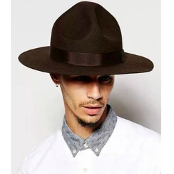 LIHUA Brand Men's Mountain View Crushable Wool Cowboy Hat ,100% Australia Wool Bowler Hat for Party