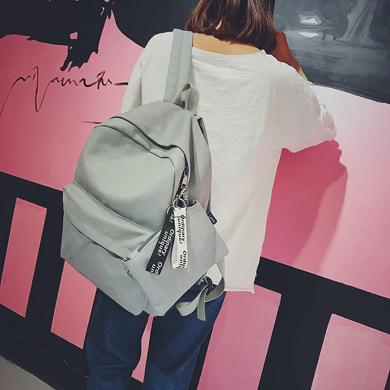 

Women Canvas Backpacks Women Fashion School Backpacks for Teenage Girls 2 Pcs/se Rucksack Bagpack Female Schoolbag Y210