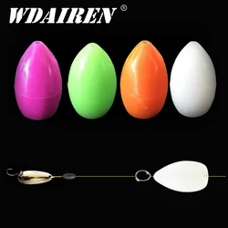 5Pcs Bullet Fishing Floating Fishing Space Beans Balls Texas Rig Luminous Plastic Worm Lightweight Lure Help throwing Accessorie