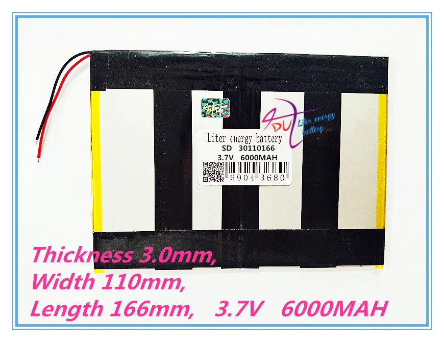 

best battery brand 30110166 3.7v 6000mAh ,(polymer lithium ion battery) Tablet PC Battery , Perfect quality of lar