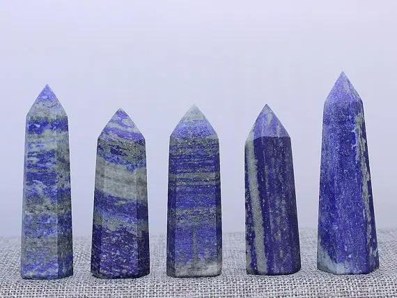 5pcs gorgeous 100% blue Natural lapis lazuli Crystal polished single point healing as Valentine gift for boyfriend