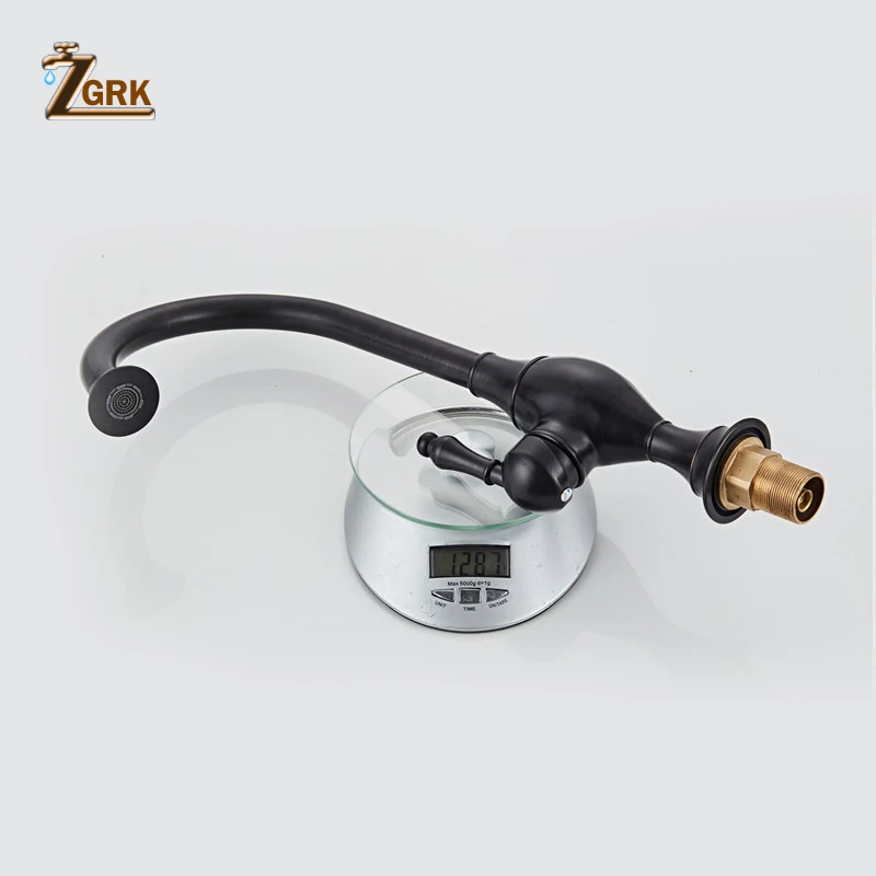 ZGRK Retro Black Kitchen Faucet Swivel Spout Singe Handle Brass Kitchen Mixer Faucet Oil Rubbed Black Bronze Kitchen Taps