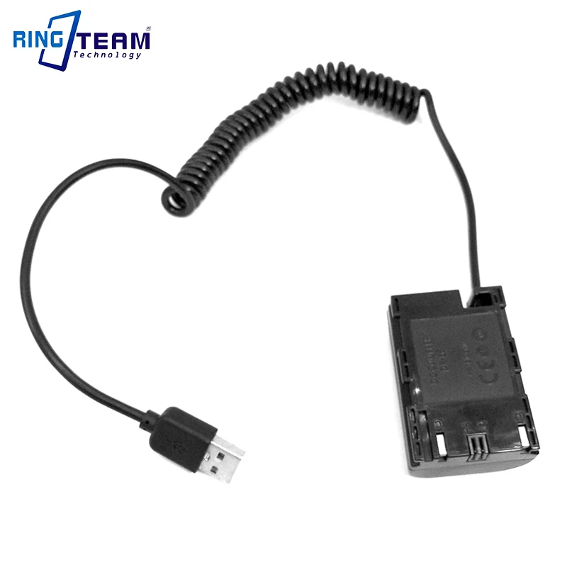 Power Bank USB อะแดปเตอร์ DC Coupler DR-E6 LP-E6สำหรับ Canon EOS 5D2 5D3 5D4 5DS 5DSR 6D 6D2 7D 7D2 60D 60Da 70D 80D กล้อง