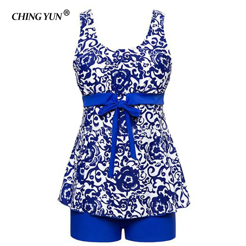 CHINGYUN Sexy printing Bare back vest Skirt Swimwear Women One Piece Swimsuit Beachwear Bathing suit Swimwear dress Plus size