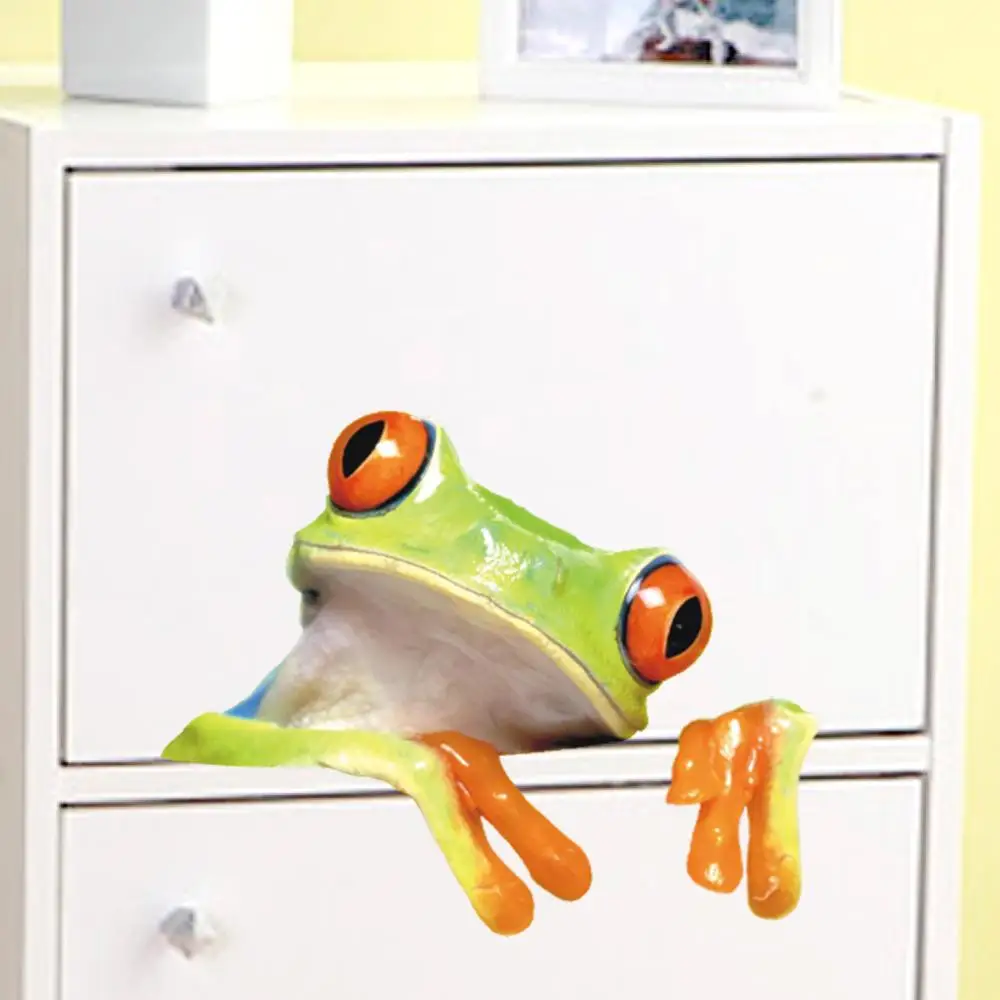 3d vivid the little frog 18*20cm diy wall stickers for kids rooms car cabinet home decor cartoon animal wall decal pvc mural art