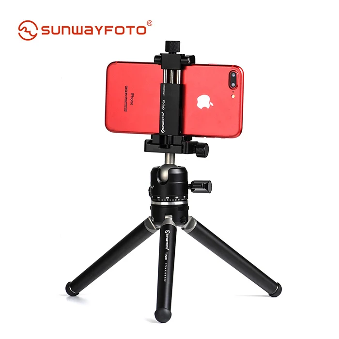 SUNWAYFOTO CPC-02 Acessórios para telemóveis Braçadeira e suporte para telemóvel de secretária Suporte de tripé profissional para telemóvel