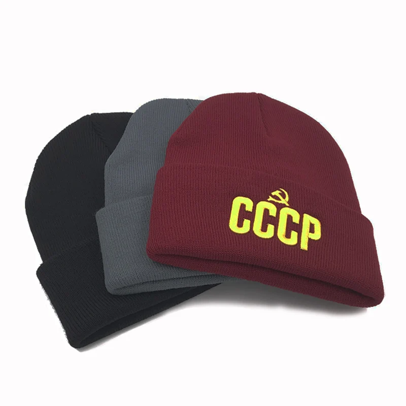 Fashion warmth new CCCP USSR Russian Hot Sale Style Autumn And Winter warm hats Unisex Red Cap with Best quality Cap Embroidered