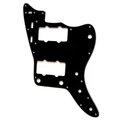 Pleroo Custom Guitar Parts - For US Jazzmaster style Guitar pickguard Replacement , 3 Ply Black